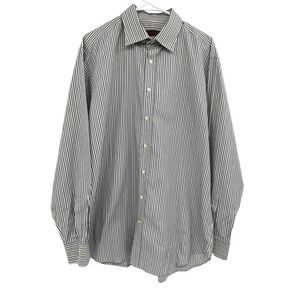 Etro Milano Striped Button Down Shirt size 44 Made In Italy 100% Cotton